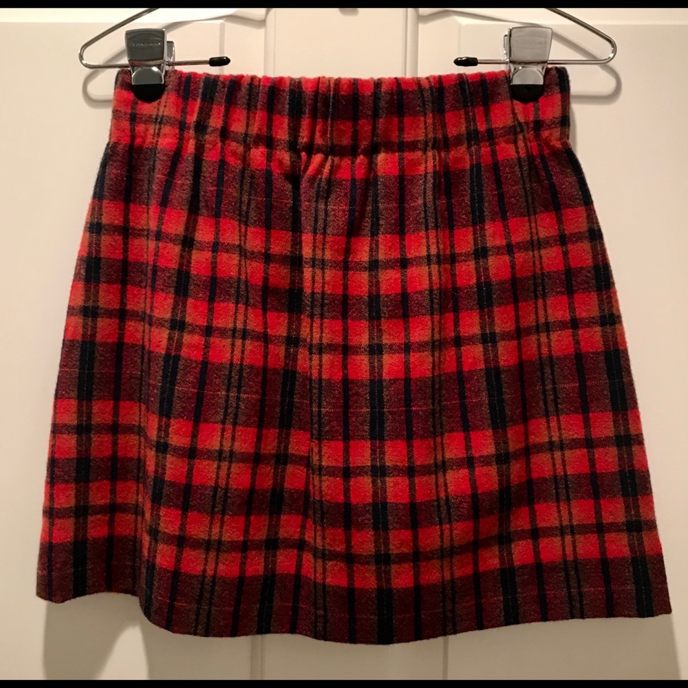 J.crew red and navy plaid mini skirt - size 00